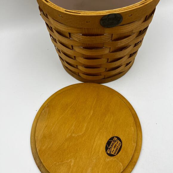 Peterboro Basket Co. Wooden Hand Basket Plastic Liner Picnic Cottagecore - Picture 4 of 13